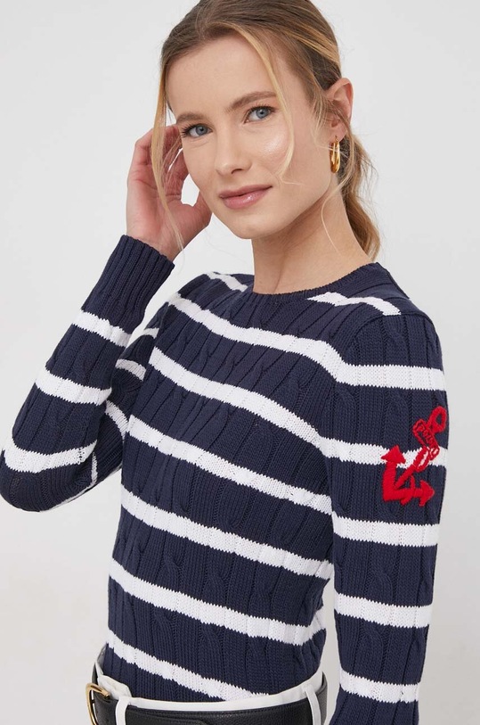 Βαμβακερό πουλόβερ Polo Ralph Lauren βαμβάκι σκούρο μπλε 211924429