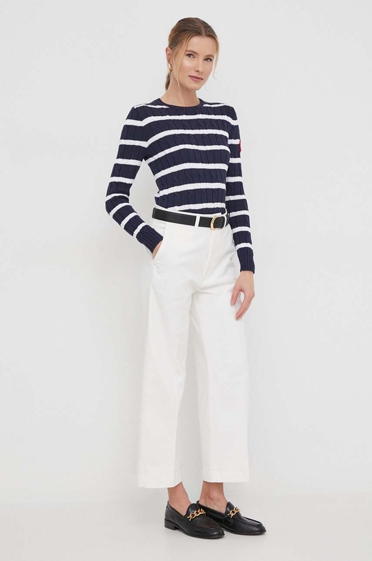 Βαμβακερό πουλόβερ Polo Ralph Lauren 211924429 σκούρο μπλε SS24