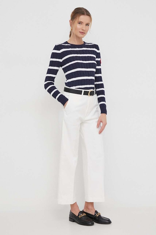 Βαμβακερό πουλόβερ Polo Ralph Lauren 211924429 σκούρο μπλε SS24