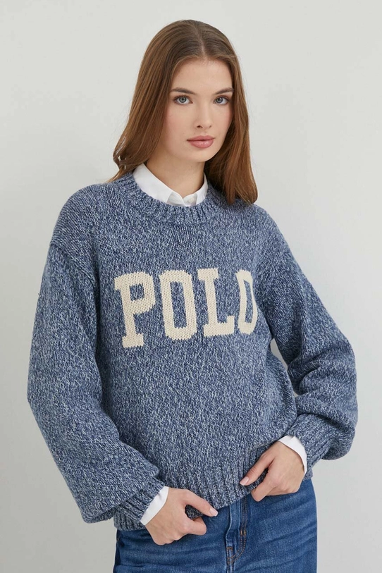 Polo Ralph Lauren sweter okrągły niebieski 211924441