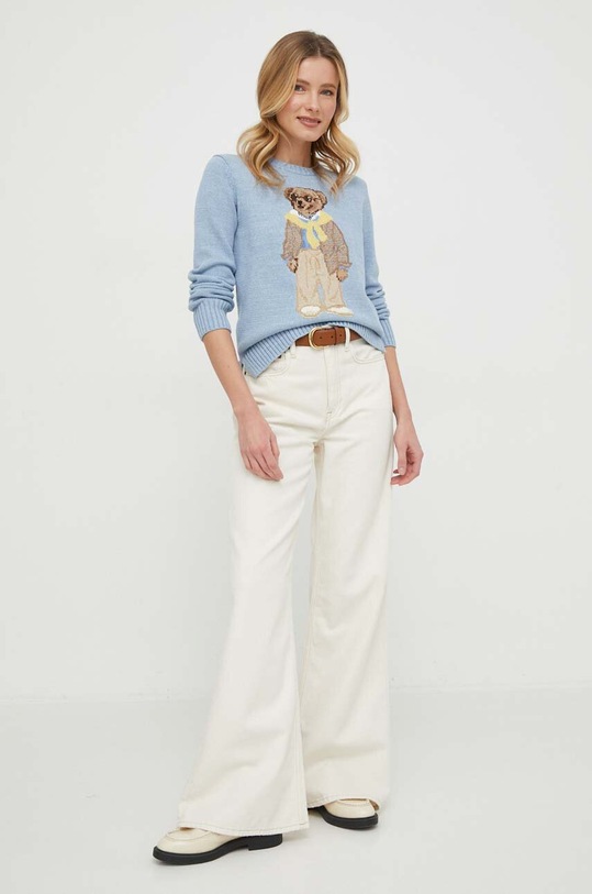 Βαμβακερό πουλόβερ Polo Ralph Lauren 211924442 μπλε SS24