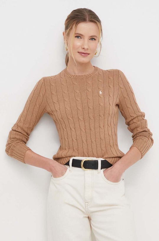 Βαμβακερό πουλόβερ Polo Ralph Lauren βαμβάκι μπεζ 211943903