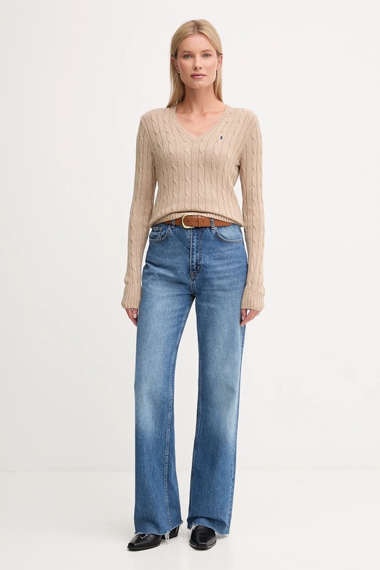 Odzież Polo Ralph Lauren sweter bawełniany 211945652 beżowy