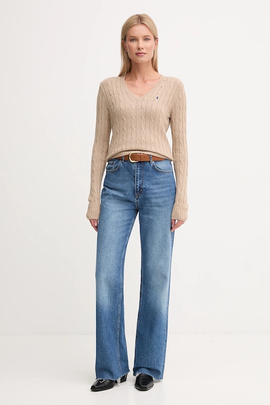 Oblečení Bavlněný svetr Polo Ralph Lauren 211945652 béžová