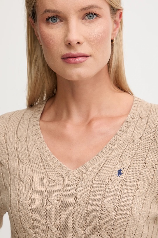 Bavlněný svetr Polo Ralph Lauren béžová 211945652