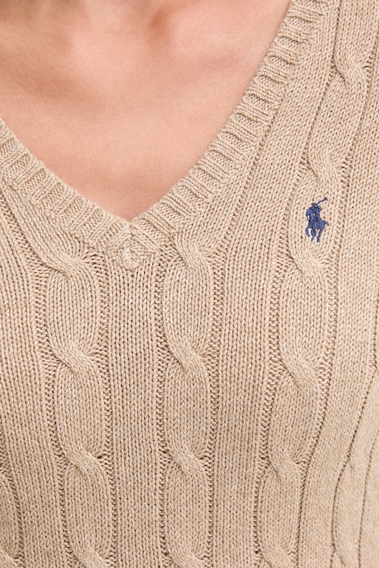 Bavlněný svetr Polo Ralph Lauren 211945652 béžová