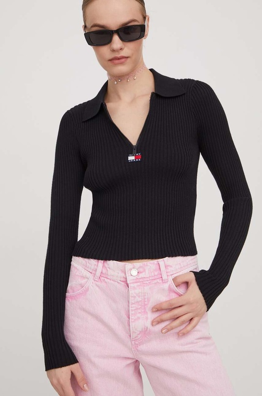 Tommy Jeans pulover DW0DW17244 negru SS24