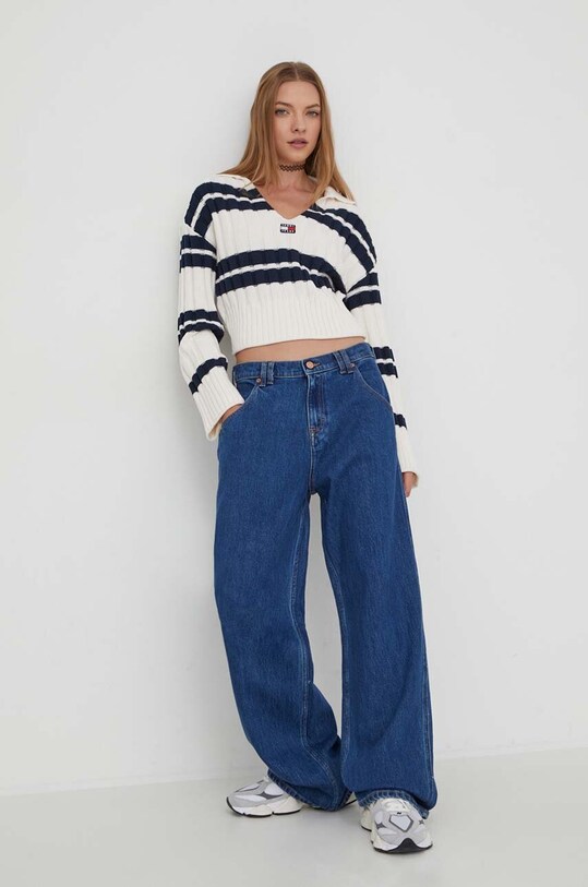 Tommy Jeans sweter DW0DW17321 beżowy SS24