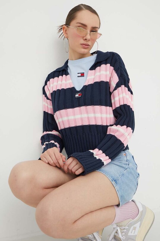Tommy Jeans pulover grosime medie bleumarin DW0DW17321