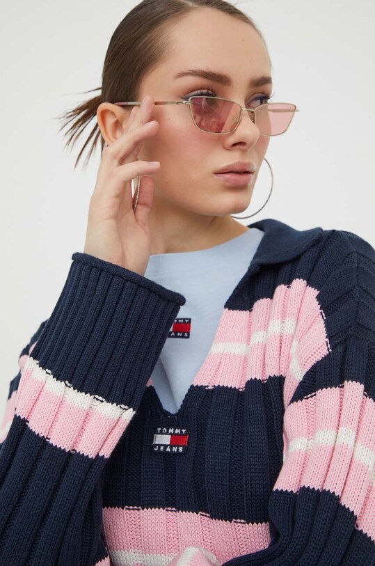 Tommy Jeans sweter DW0DW17321 granatowy