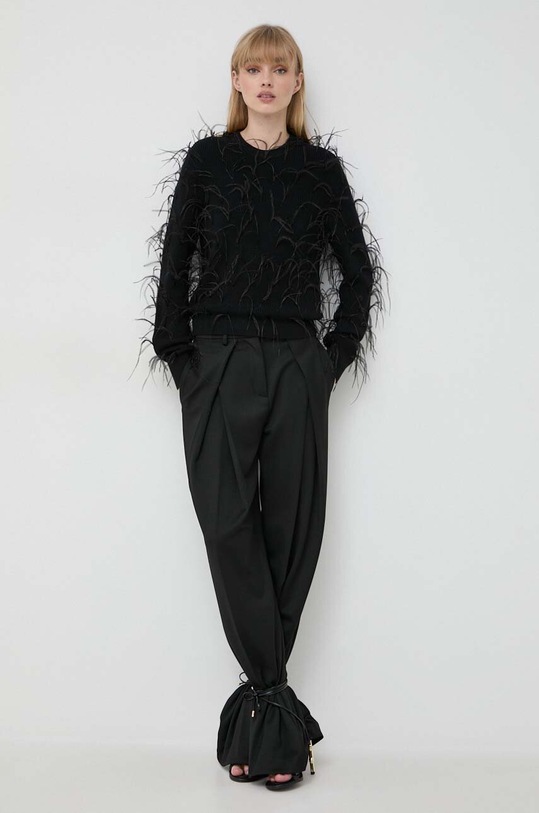 Svetr z vlněné směsi MICHAEL Michael Kors MH360PL79J černá SS24