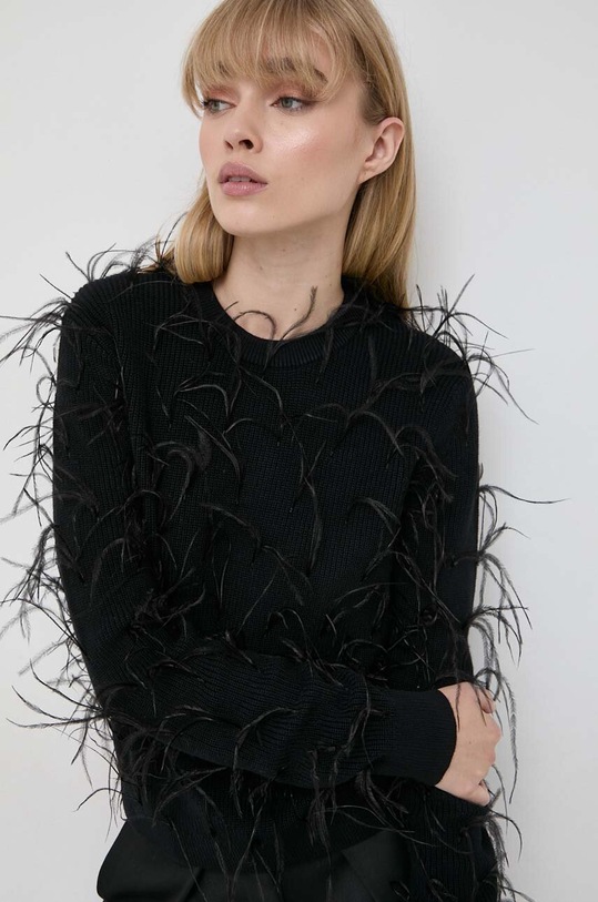 Svetr z vlněné směsi MICHAEL Michael Kors černá MH360PL79J