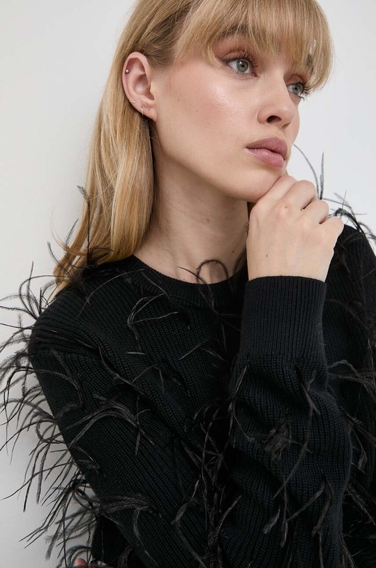 Svetr z vlněné směsi MICHAEL Michael Kors MH360PL79J černá