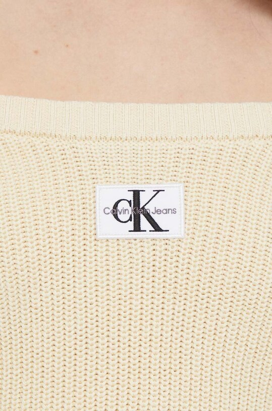 Бавовняний светр Calvin Klein Jeans J20J222628 бежевий