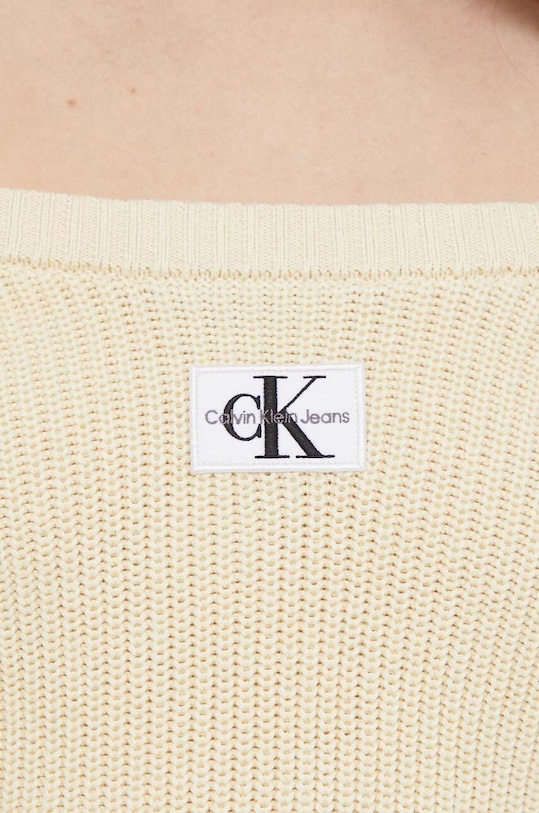 Calvin Klein Jeans sweter bawełniany J20J222628 beżowy