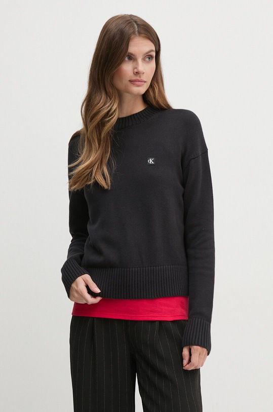 Calvin Klein Jeans sweter bawełniany czarny J20J222987