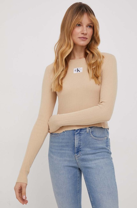 Calvin Klein Jeans sweter pozostałe beżowy J20J223233