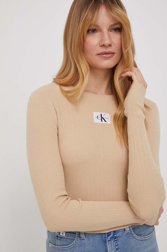 Calvin Klein Jeans sweter beżowy J20J223233