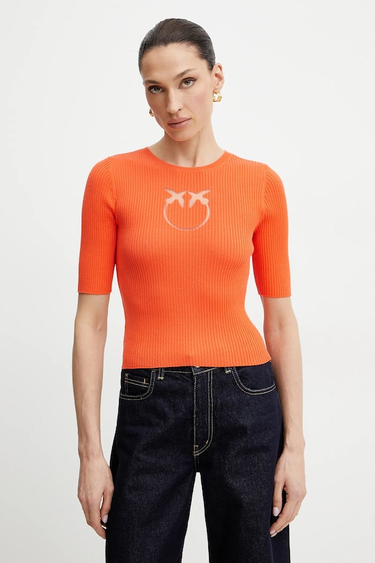 Pinko sweter jedwabny pomarańczowy 102017.A1KW