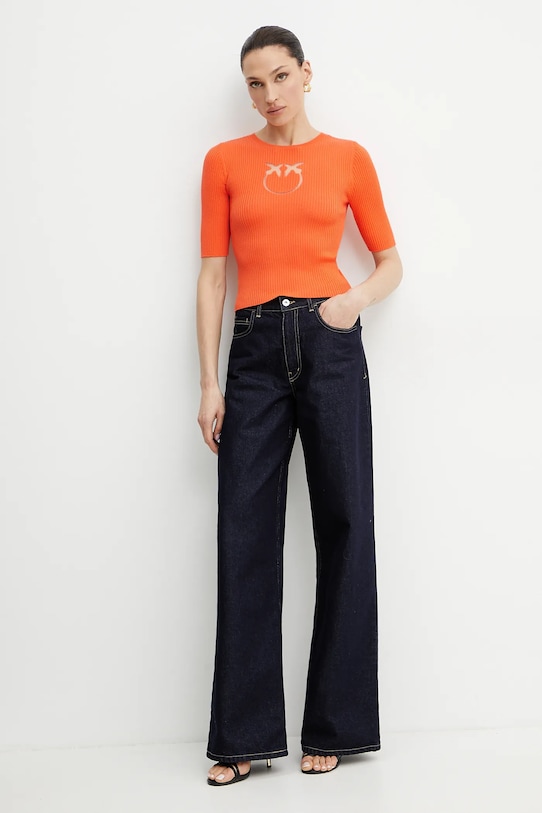 Pinko sweter jedwabny 102017.A1KW pomarańczowy AA00