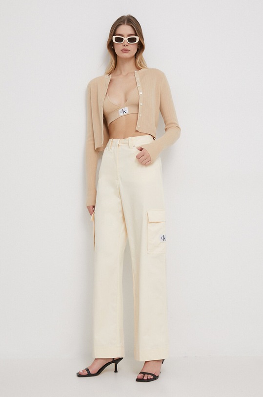Calvin Klein Jeans kardigan J20J222629 beżowy SS24