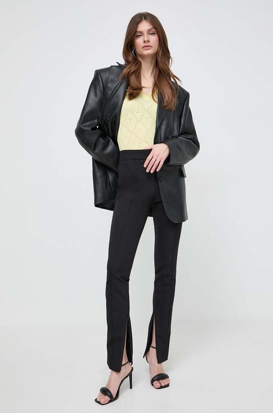 Twinset sweter z domieszką kaszmiru 241TP3074 żółty SS24