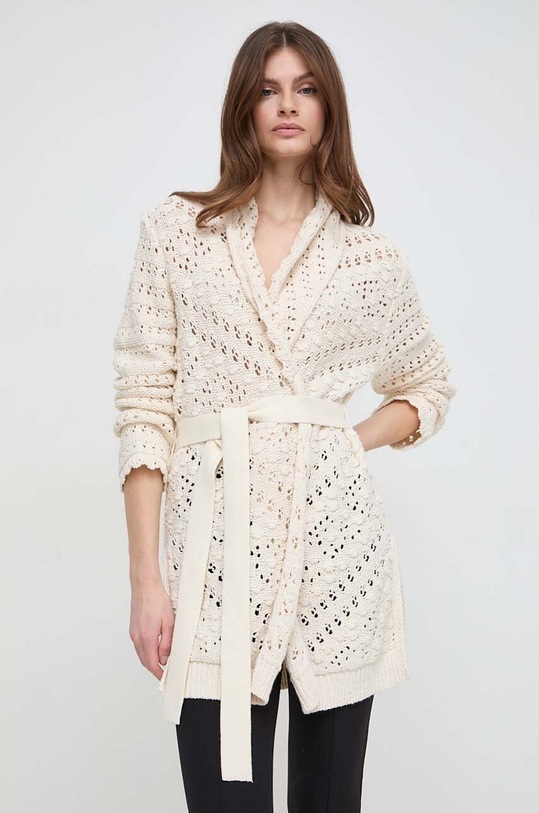 Kardigan Twinset tenká béžová 241TP3501