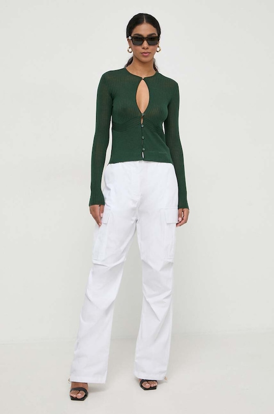 Patrizia Pepe kardigan wełniany 8K0189.K034 zielony AA00