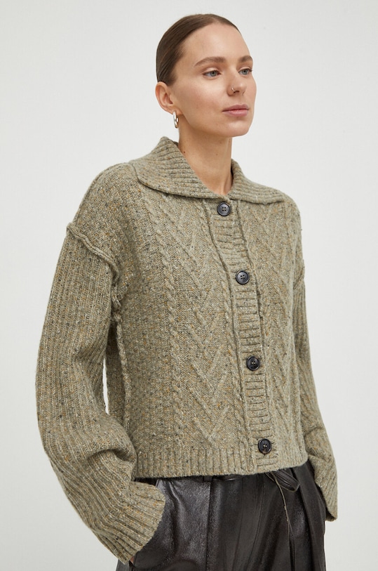 Vlnený kardigán Day Birger et Mikkelsen vlna zelená DAY65242902