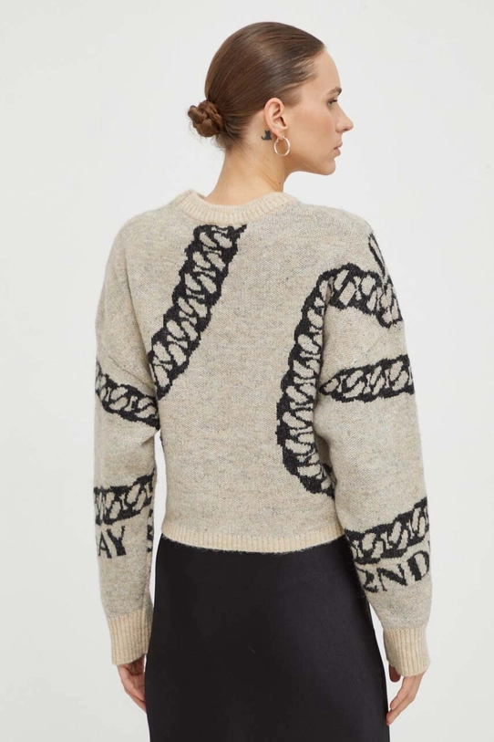 Odzież 2NDDAY sweter z domieszką wełny 2ND Chain TT - Soft Jacquard 2241340440 beżowy