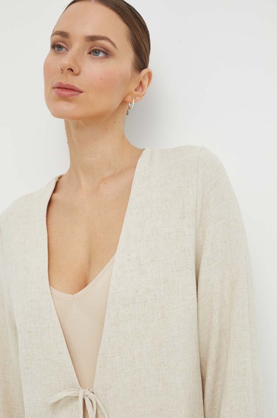 Alohas bluzka z domieszką lnu beżowy R100024