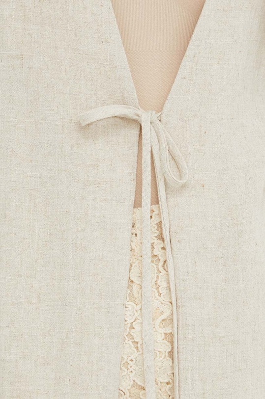 Alohas bluzka z domieszką lnu R100024 beżowy