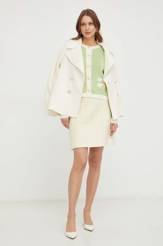 Luisa Spagnoli sweter wełniany 58202 zielony SS24