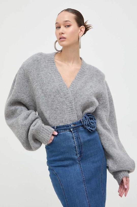 Rotate sweter wełniany szpic szary 1120771249