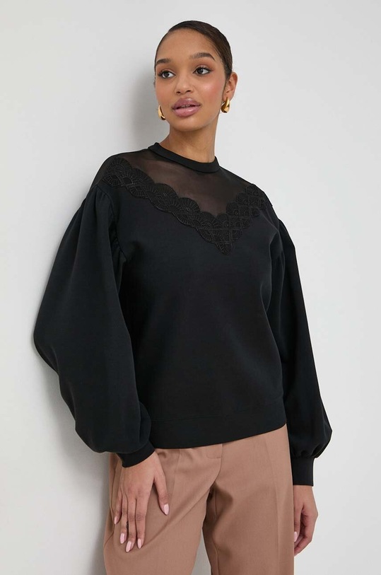 Mikina Karl Lagerfeld bez kapuce černá 240W1821