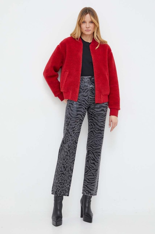 Φούτερ από μαλλί και μείγμα Karl Lagerfeld 240W1822 κόκκινο SS24