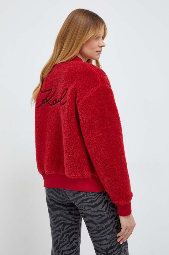 Odzież Karl Lagerfeld bluza z domieszką wełny 240W1822 czerwony