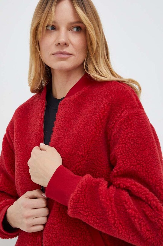 Karl Lagerfeld bluza z domieszką wełny czerwony 240W1822