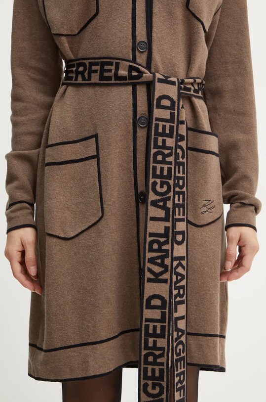 Karl Lagerfeld cardigan din amestec de lana maro 240W2020