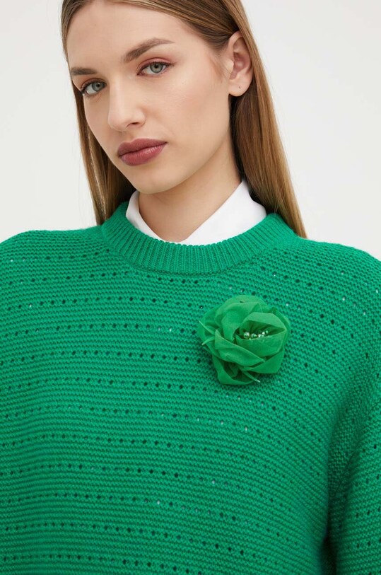 Custommade sweter wełniany Taia zielony 999212301