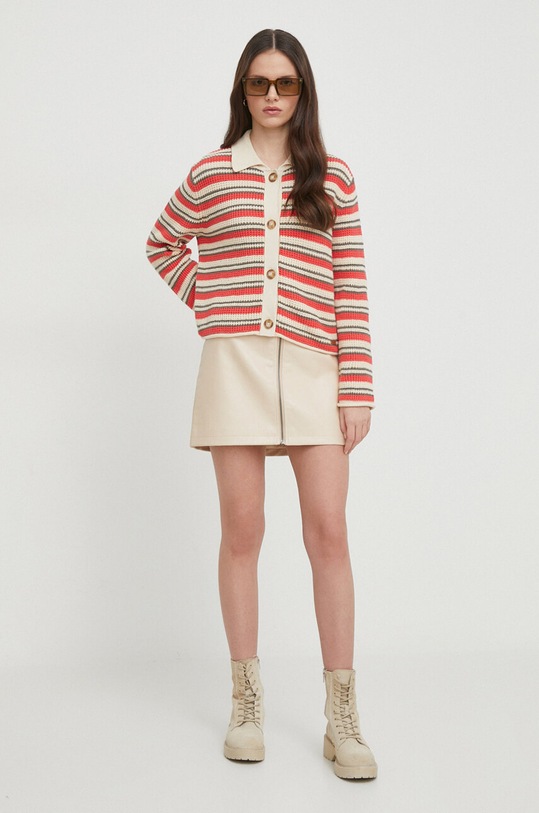 Pepe Jeans cardigan din bumbac GALA PL702107 rosu SS24