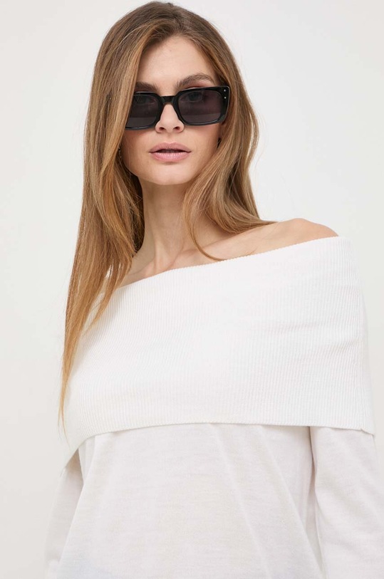 Max Mara Leisure sweter wełniany biały 2416361037600