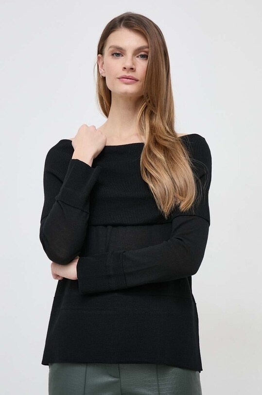 Шерстяной свитер Max Mara Leisure тонкий чёрный 2416361037600