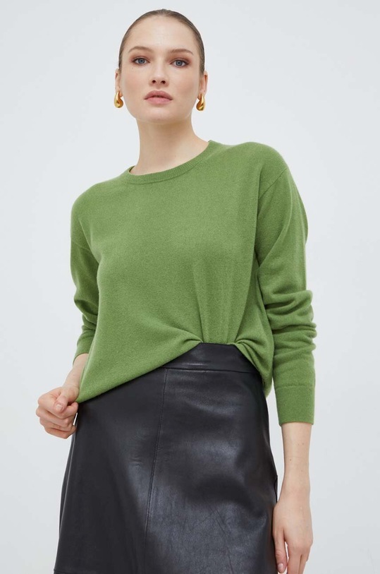 Max Mara Leisure sweter wełniany okrągły zielony 2416361047600