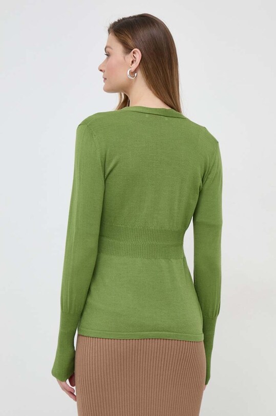 Max Mara Leisure t-shirt i kardigan wełniany zielony 2416381027600