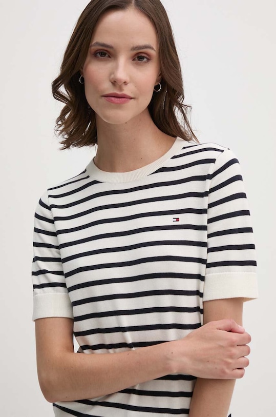 Βαμβακερό πουλόβερ Tommy Hilfiger βαμβάκι μπεζ WW0WW38724