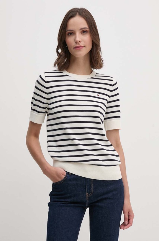 Bavlněný svetr Tommy Hilfiger béžová WW0WW38724