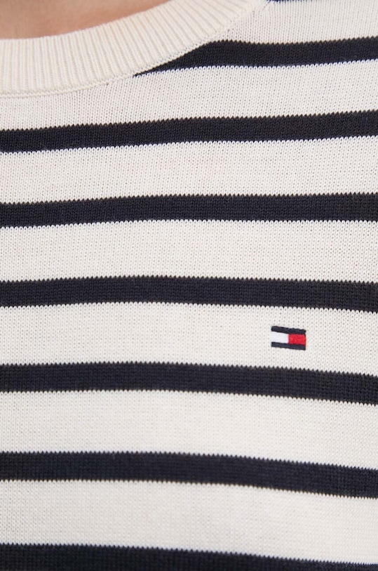 Βαμβακερό πουλόβερ Tommy Hilfiger WW0WW38724 μπεζ