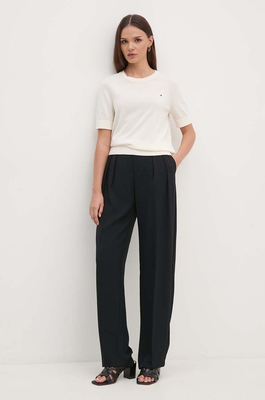 Бавовняний светр Tommy Hilfiger WW0WW38724 бежевий AW24