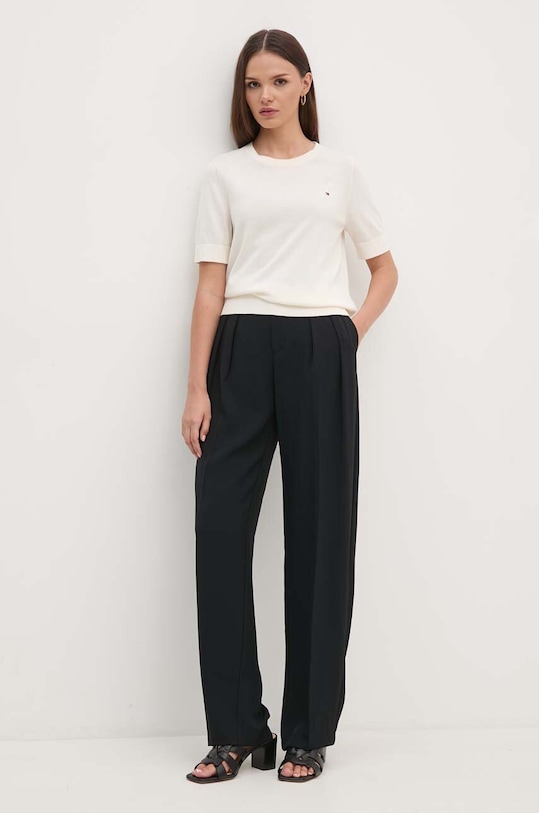 Βαμβακερό πουλόβερ Tommy Hilfiger WW0WW38724 μπεζ AW24